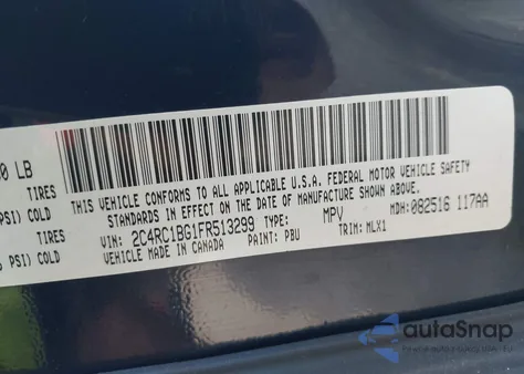 2015 Chrysler Town & Country Touring z USA, uszkodzony, nr VIN 2C4RC1BG1FR513299